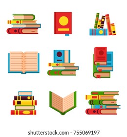 Colorful book vector illustration learn literature study opened closed education knowledge document textbook. Learning page university text reading encyclopedia.