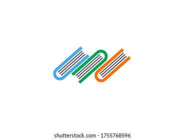 Concepto de diseño del logotipo vectorial de libros coloridos