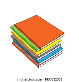 colorful book, white background vector illustration
