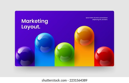 Colorful booklet vector design concept. Original realistic balls banner illustration.