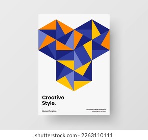 Concepto de diseño de vectores de folletos coloridos. Plantilla de cubierta corporativa de mosaicos abstractos.