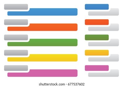 Colorful bookmark, tab, button, banner layout elements