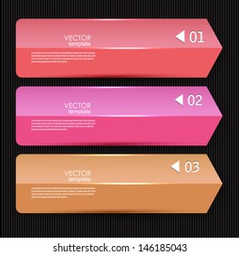 Marcadores coloridos, flechas, banners para texto