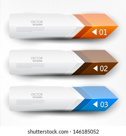 Colorful bookmarks, arrows, banners for text