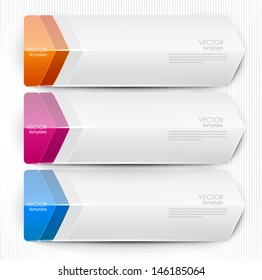 Colorful bookmarks, arrows, banners for text