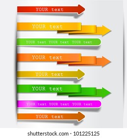 Colorful bookmarks and arrows for text