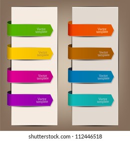 Colorful bookmarks and arrows for text