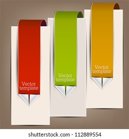 Colorful bookmarks and arrows for text