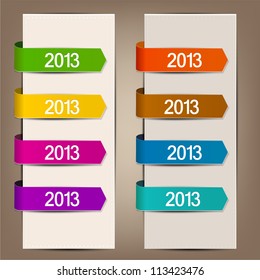 Colorful bookmarks and arrows for text