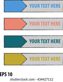 Colorful bookmarks and arrows for text