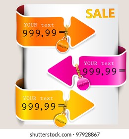 Colorful bookmarks and arrows for text