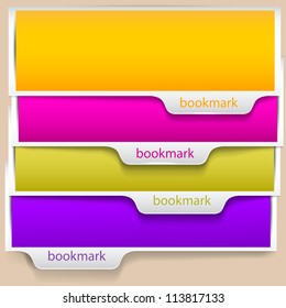 Colorful bookmarks and banners with place for text