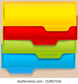 Colorful bookmarks and banners with place for text