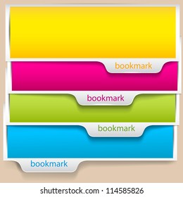 Colorful bookmarks and banners with place for text