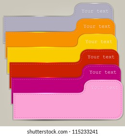 Colorful bookmarks and banners with place for text