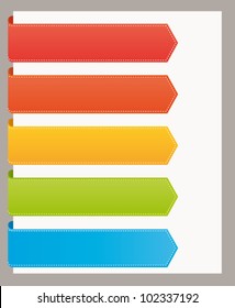 Colorful bookmarks banners for titles. Vector template set.