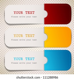 Colorful bookmarks with place for text
