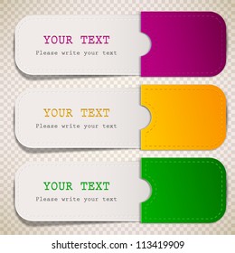 Colorful bookmarks with place for text