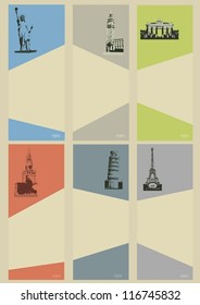 Colorful bookmarks with place for text