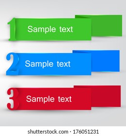 Colorful bookmarks for text. Vector  illustration 