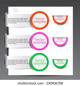 Colorful bookmarks for text. White paper