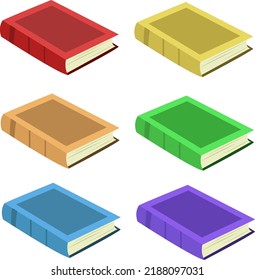 Colorful books flat vector illustration. Cute colorful books cartoon vector illustration for graphic design and decorative element