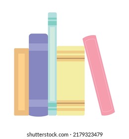 colorful books icon on white background