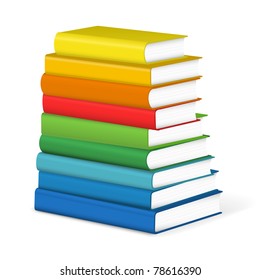 	Colorful books stack