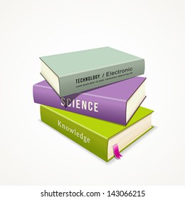 Colorful Books stack, vector illustration