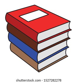 colorful books stack, vector illustration