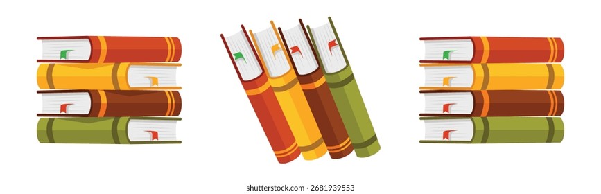 Colorful Books Stack Vector Illustration 