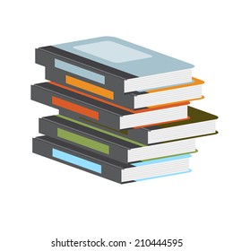 Colorful books, vector