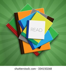 Colorful books, vector