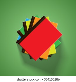Colorful books, vector