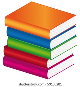 Colorful books. Vector illustration.