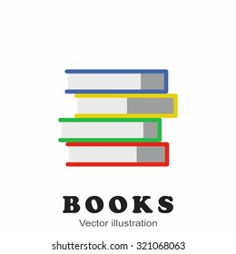 Colorful Books Vector Illustration. Flat style