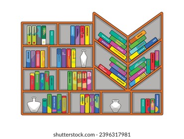vector de estantería colorido para el diseño de fondo.