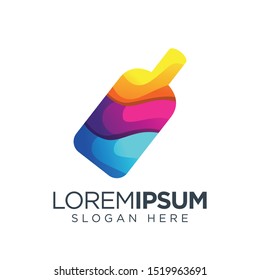 colorful boottle logo template. boottle drink logo.