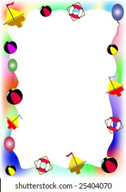 colorful border with toys