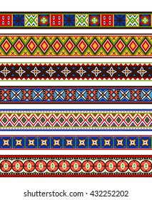 Colorful borders collection. Vector hand drawn border set
