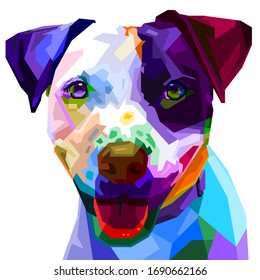 colorful boston terrier dog on pop art style. vector illustration.