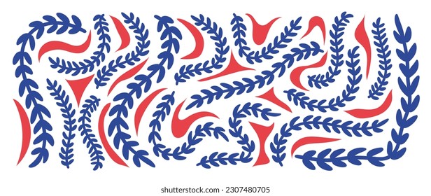 Colorful botanical background vector. Abstract natural hand drawn pattern design with flower, leaves, branch. Simple contemporary style illustrated Design for fabric, print, cover, banner, wallpaper.