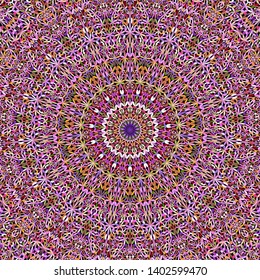 Colorful botanical kaleidoscope mandala pattern wallpaper design - ethnic abstract vector yoga background graphic