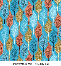 Colorful botanical pattern with different elements