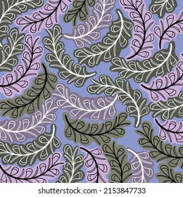 Colorful botanical pattern with different elements