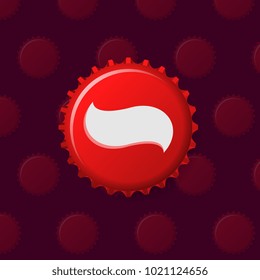 Colorful bottle cap design, repeatable background, red. Pattern seamless vector illustration.