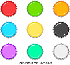 colorful bottle caps
