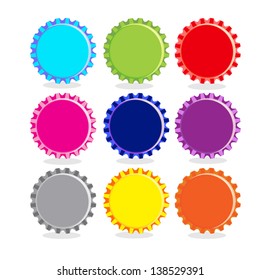 Colorful bottle caps set