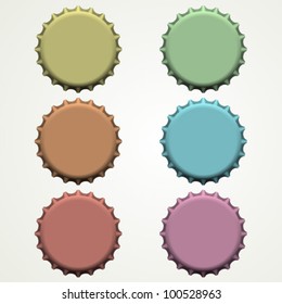 Colorful bottle caps vector