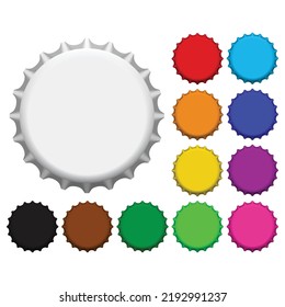 Colorful bottle caps. Vector  illustration